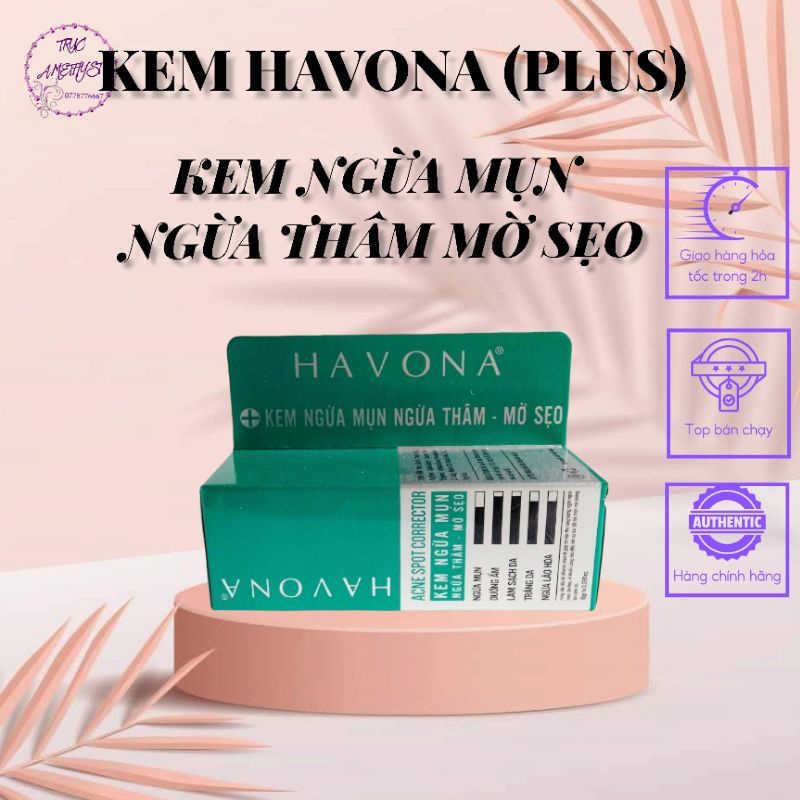 KEM NGỪA MỤN HAVONA MỜ THÂM DỊ ỨNG (PLUS)