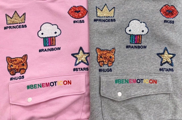 Áo Hoodie Thun Da Cá Benetton Xuất Xịn Bé Gái