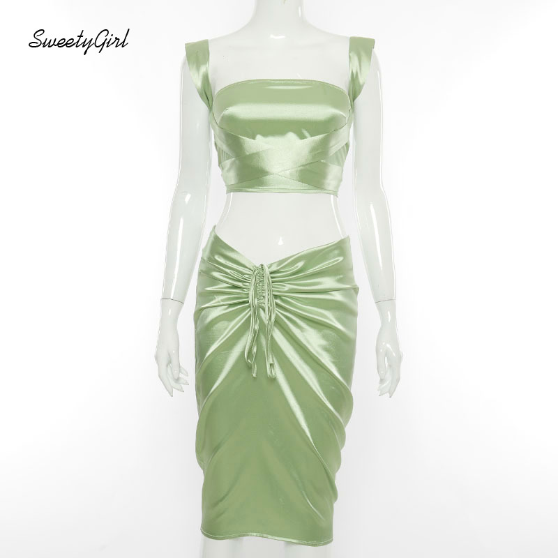 Set Chân Váy Và Áo Thun Tay Ngắn Thời Trang Quyến Rũ Cho Nữ