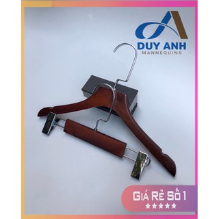 Móc áo gỗ trẻ em : móc bằng nâu, kẹp nâu trẻ em