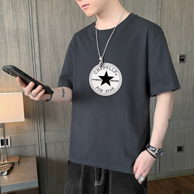 Áo Thun Ngắn Tay Cổ Tròn In Họa Tiết Cá Tính Size M-4XL Cho Nam