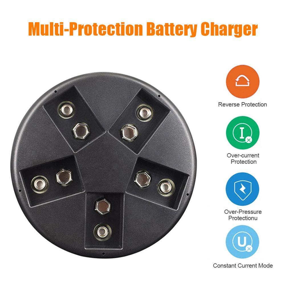 BTLIMER Đế Sạc Nhanh Thông Minh Có Đèn LED Chỉ Báo Cho Pin Li-ion 6F22 9V Ni-MH Ni-CD