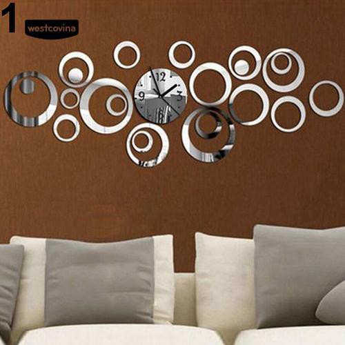 Nhãn dán tường kiểu đồng hồ hiệu ứng gương