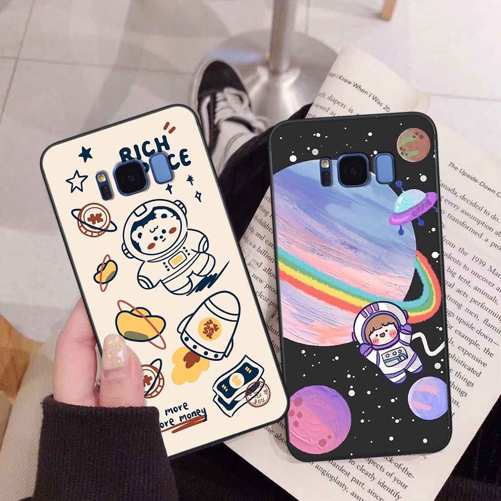 Ốp Samsung S8 / S8 Plus / S8+ in hình vũ trụ, phi hành gia bầu trời cute dễ thương