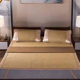 Chiếu mây điều hòa cao cấp lót vải lụa _KT. 1m6. 1m8. 2m ( không có vỏ gối )