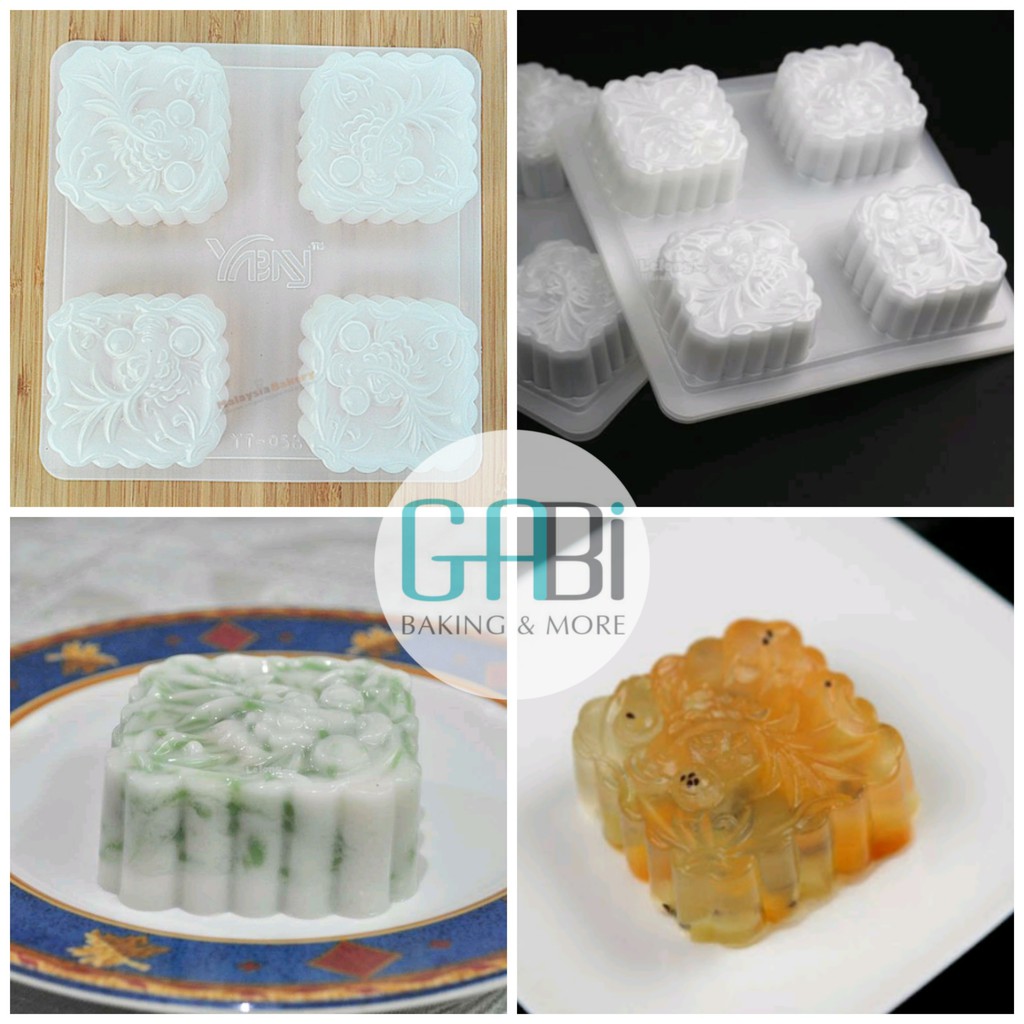 Khuôn rau câu nhưạ 4 ô hình vuông