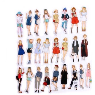Bộ Sticker cô gái Ulzzang thời trang loại to cho sổ planner