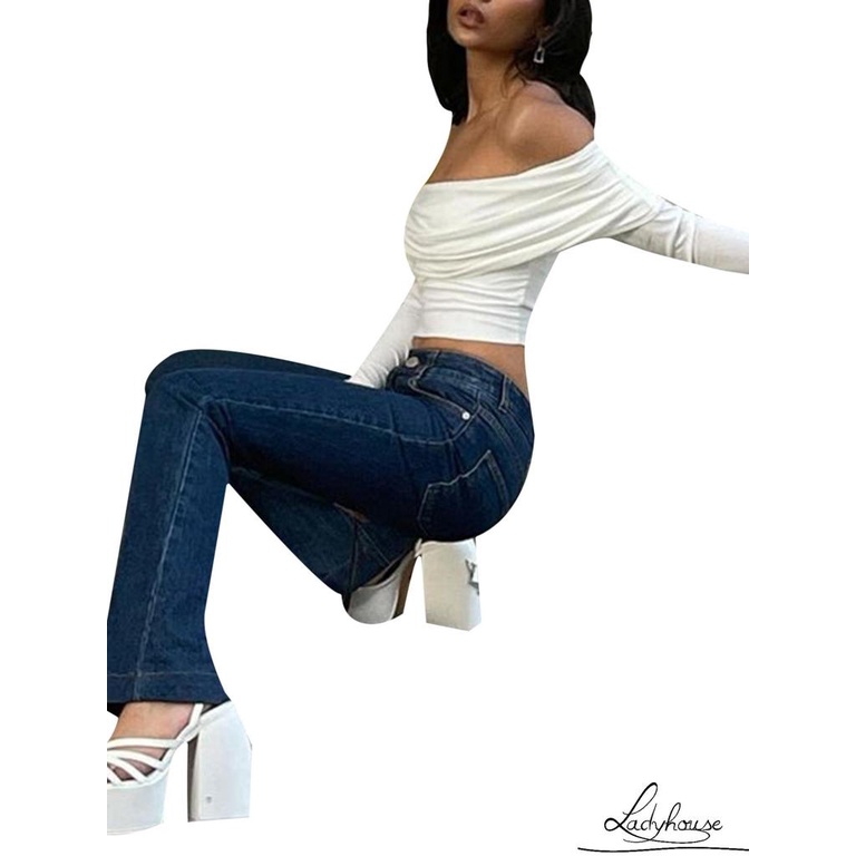 Áo Croptop Tay Dài Cổ Thuyền Màu Trơn Thời Trang Xuân Thu Dành Cho Nữ