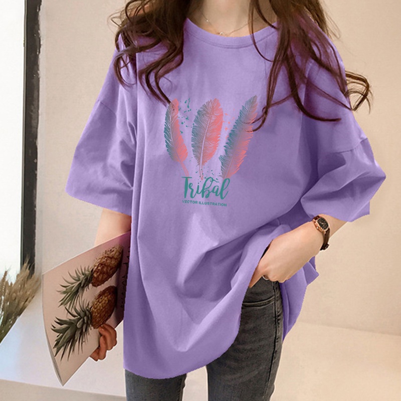 NRVP Áo Thun Cotton Tay Ngắn Dáng Rộng In Hình Bướm Màu Xanh Bơ Thời Trang Mùa Hè Cho Nữ