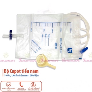 [COMBO CAPOT TIỂU + TÚI ĐỰNG XẢ NƯỚC TIỂU] bao cao su gồm capot trợ tiểu cho nam giới và túi thoát đựng nước thải 2000ml