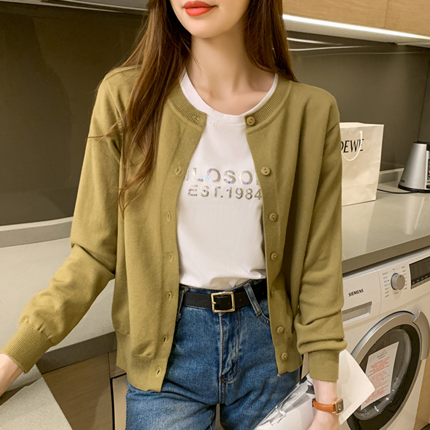 Áo Khoác Cardigan Dệt Kim Màu Sắc Thời Trang 2020 Cho Nữ