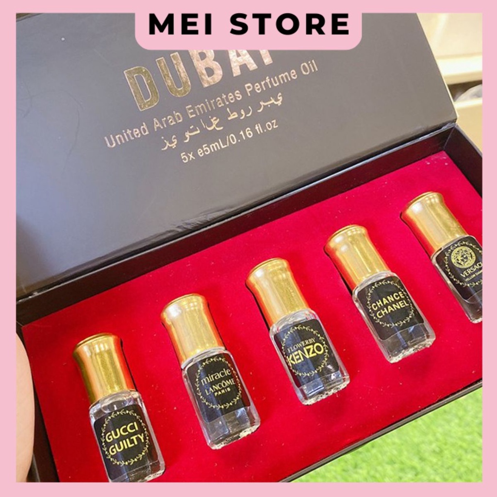 Set 5 Chai Tinh Dầu Nước Hoa Dubai Siêu Thơm