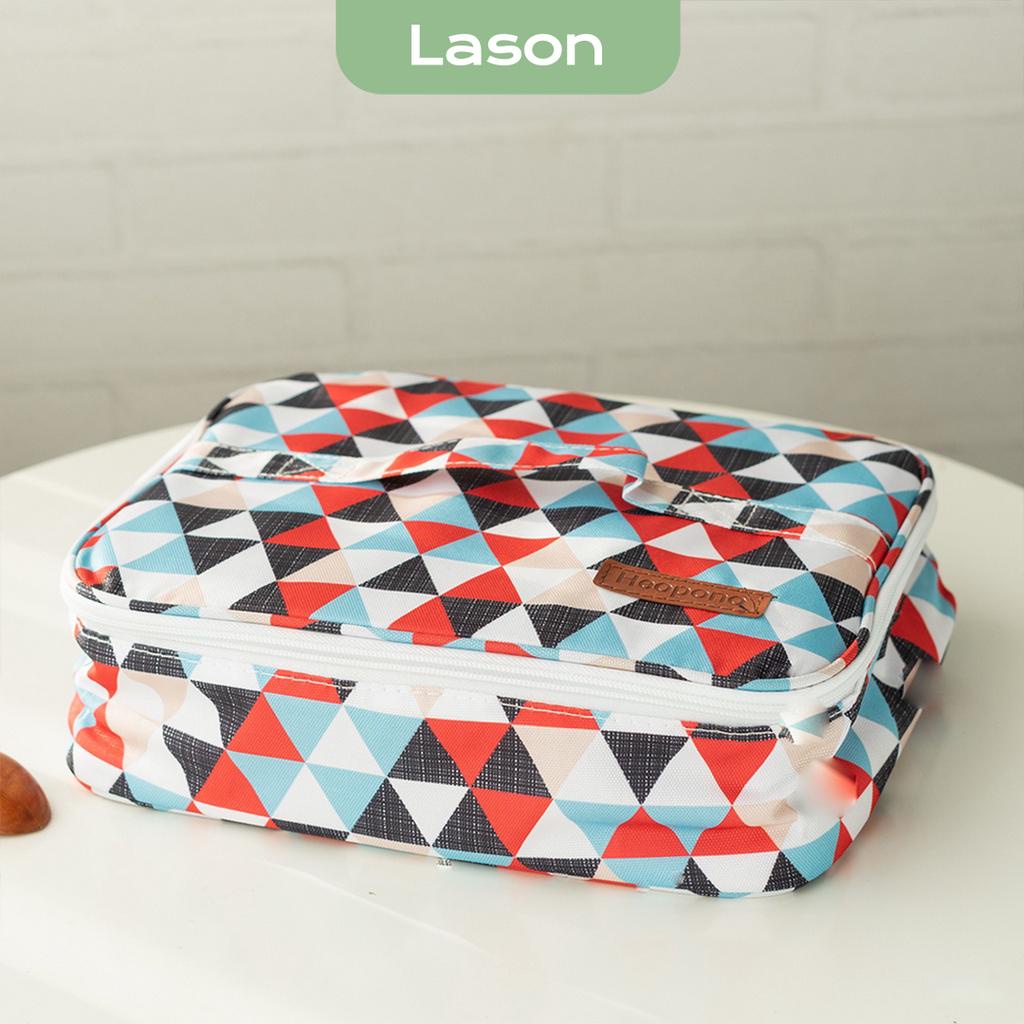 Túi đựng hộp cơm chữ nhật basic LASON, túi giữ nhiệt ca men, cặp lồng TC00722