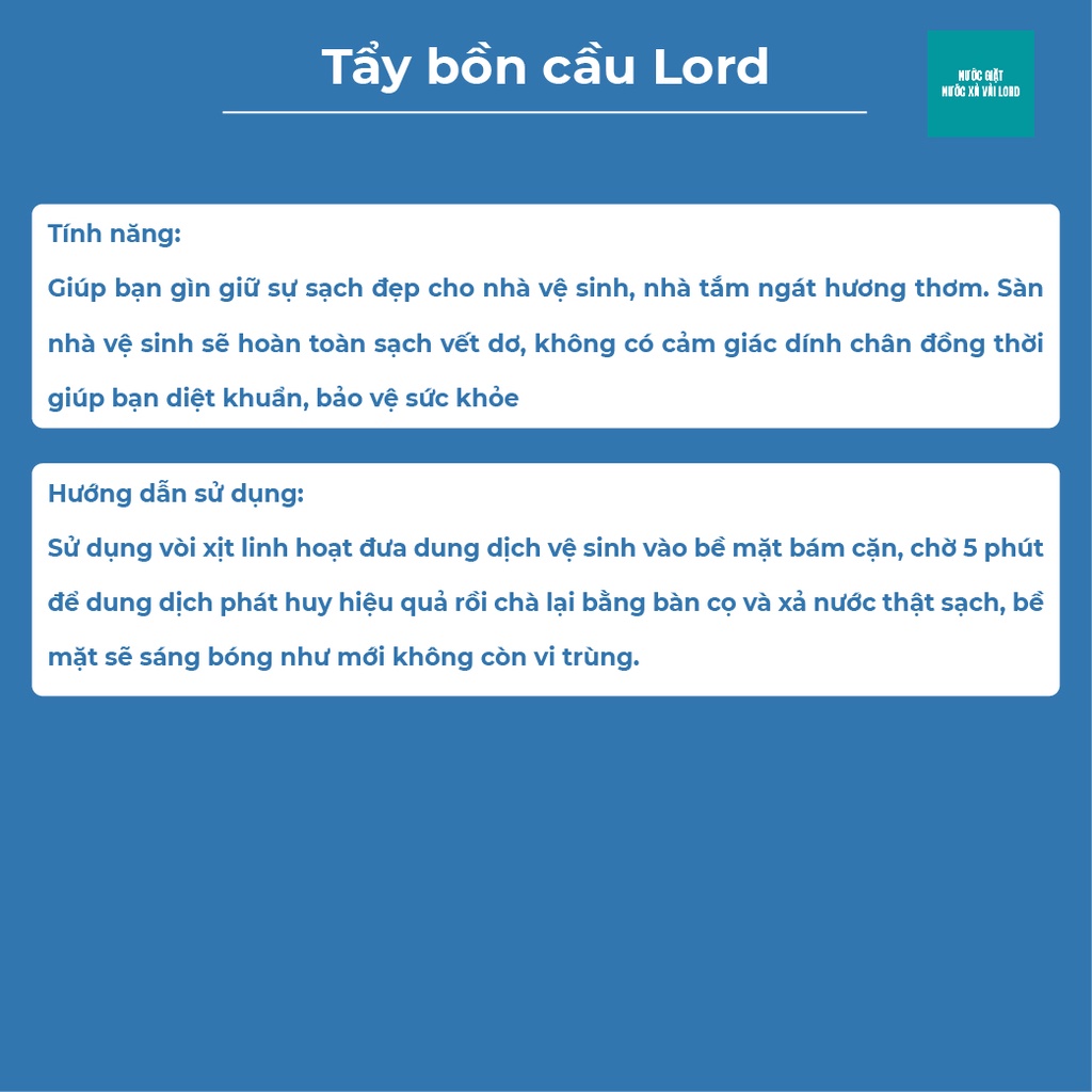 Chai tẩy bồn cầu Lord 1kg dùng tẩy bồn cầu, nhà tắm, gạch men, bồn sứ vệ sinh