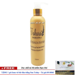 Kem ủ trắng da toàn thân TAKARA (350ml) + Quà Tặng