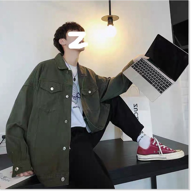 Áo khoác sơ mi kaki cotton phối 2 túi cao  phong cách đàng ông lịch thiệp sang trọng hiện đại[SUPER FASHION]