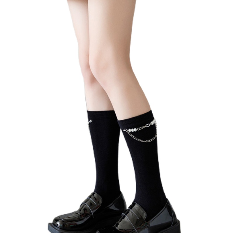 Vớ cotton trang trí ngọc trai giả phong cách Harajuku Nhật Bản cá tính