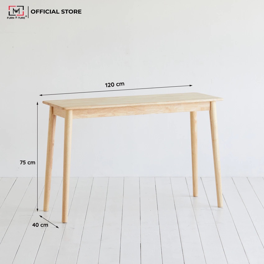 LONG TABLE-bàn làm việc gỗ cao su 100% lắp ráp tiện lợi nhiều màu - MW FURNITURE