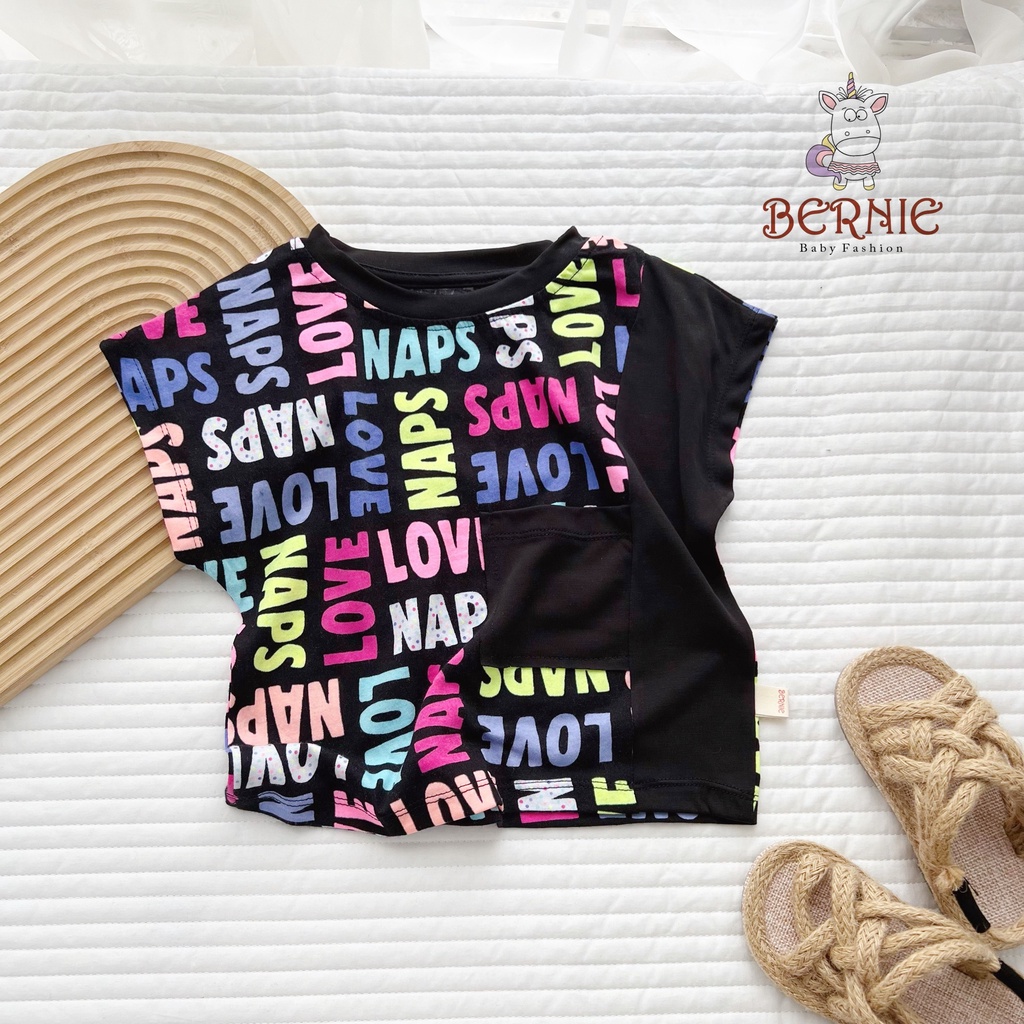 Bộ cotton hoạ tiết cá tính cho bé, bộ thun bé trai sành điệu hoạ tiết