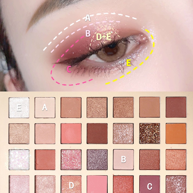 Bảng Phấn Mắt Huatuo Peach Symphony 35 Màu Sắc Tông Lì / Lấp Lánh Trang Điểm Xinh Xắn