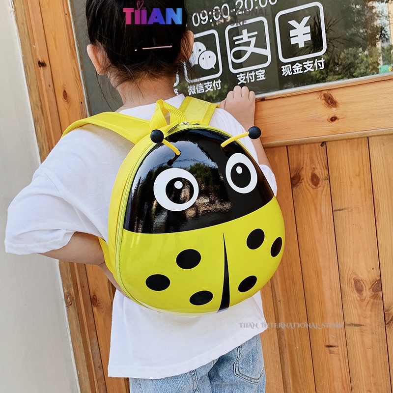 Balo Đi Học Mẫu Giáo Họa Tiết Bọ Rùa Hợp Thời Trang Chống Nước Cho Trẻ Em