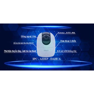 Camera Wifi IMOU IPC-A22EP 2.0 Megapixel tích hợp báo trộm và phát hiện chuyển động, âm thanh 2 chiều