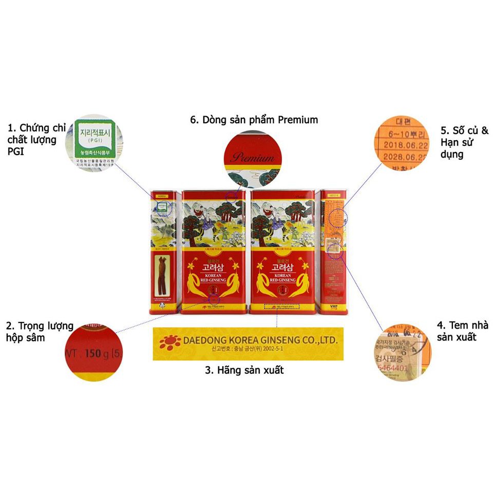 Hồng Sâm củ khô 6 năm tuổi Hàn Quốc [CÓ TEM CHỐNG HÀNG GIẢ] | WebRaoVat - webraovat.net.vn