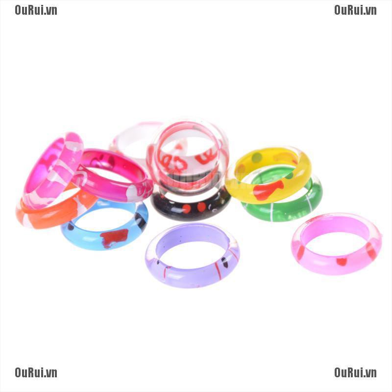 Set 10 Vòng Nhựa Nhiều Màu Sắc Cho Bé