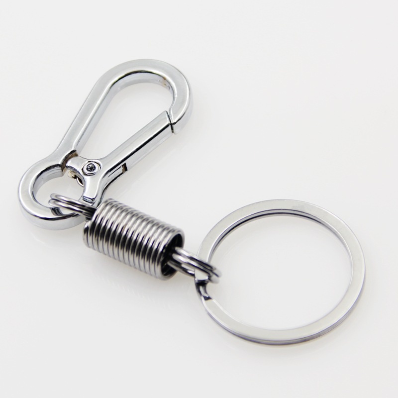 Móc chìa khóa bằng hợp kim kẽm màu bạc 9cm hỗ trợ chống thất lạc dành cho nam