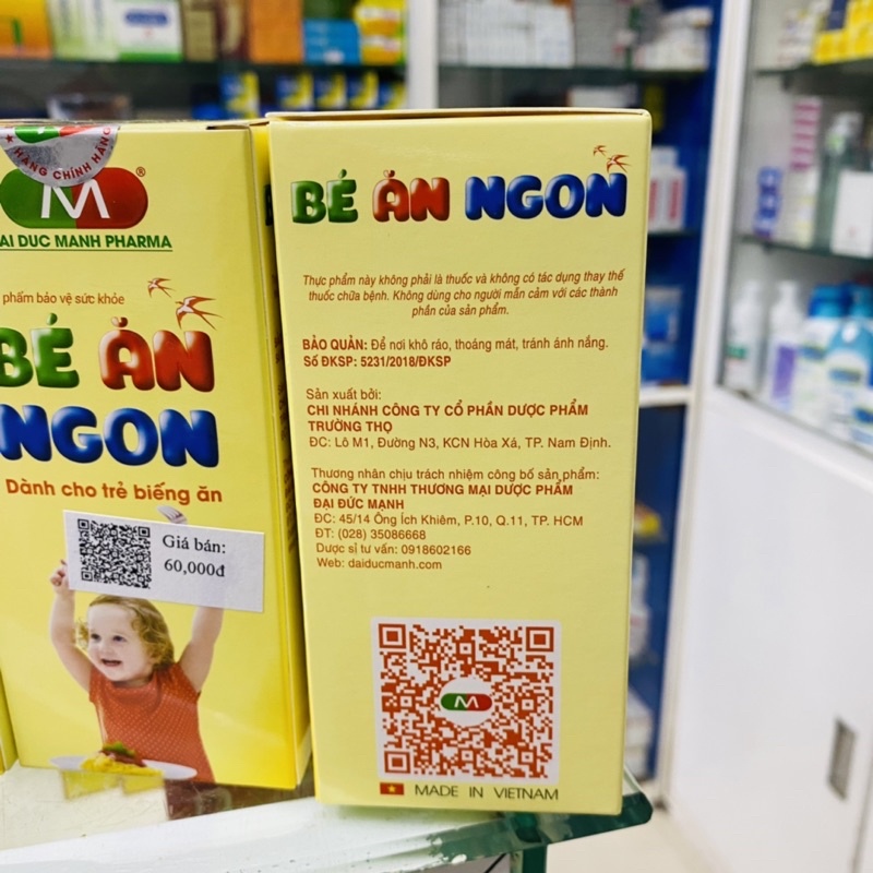 ✅ [Chính Hãng] Bé Ăn Ngon Đại Đức Mạnh ( Thực phẩm bảo vệ sức khoẻ ) dành cho bé biến ăn ( Chai 125ml)
