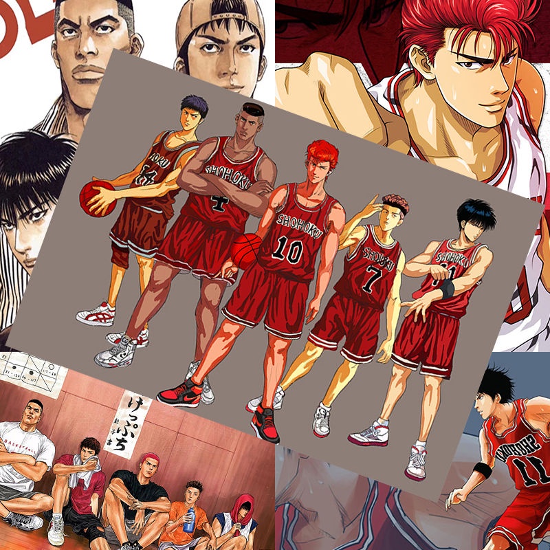 Poster Bóng Rổ SLAM DUNK Phong Cách Vintage Cổ Điển Kích Cỡ 52 x 36 cm Giấy Kraft Cao Cấp