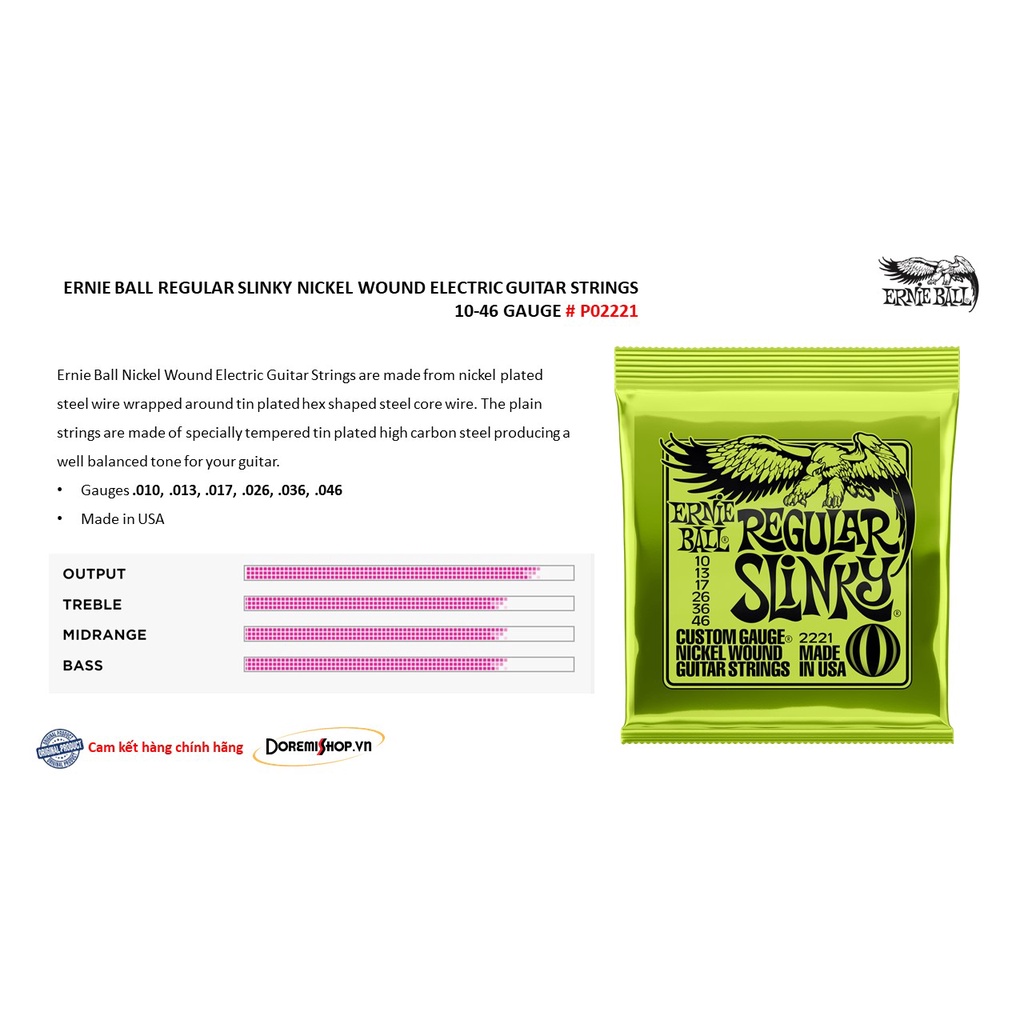 Bộ dây đàn guitar điện Ernie Ball Electric Guitar Nikel Wound string set