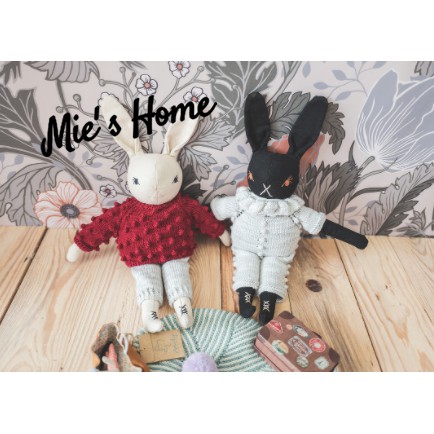 Bộ Kit tự thêu DIY THỎ BÔNG - BUNNIE tự làm, búp bê hộ mệnh - Handmade MIE Shop