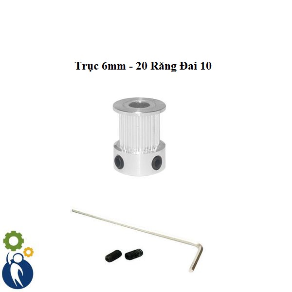 Pulley Trục 6mm - 20 Răng Đai 10