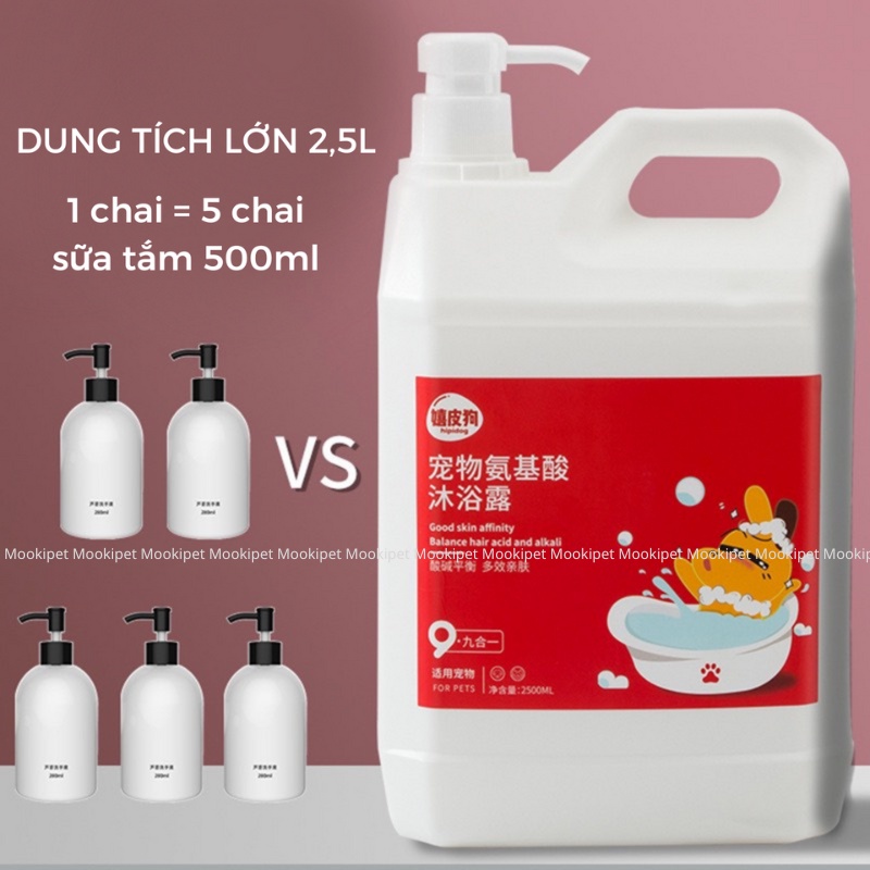 Sữa Tắm cho chó mèo - sữa tắm dưỡng lông dành chó mèo chai 2500ml MOOKIPET