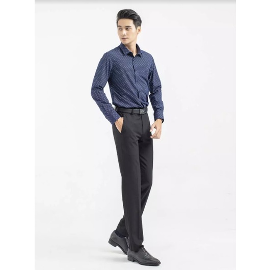 Quần âu nam công sở Aristino màu đen form dáng regular fit chất liệu polyester ATRO3609