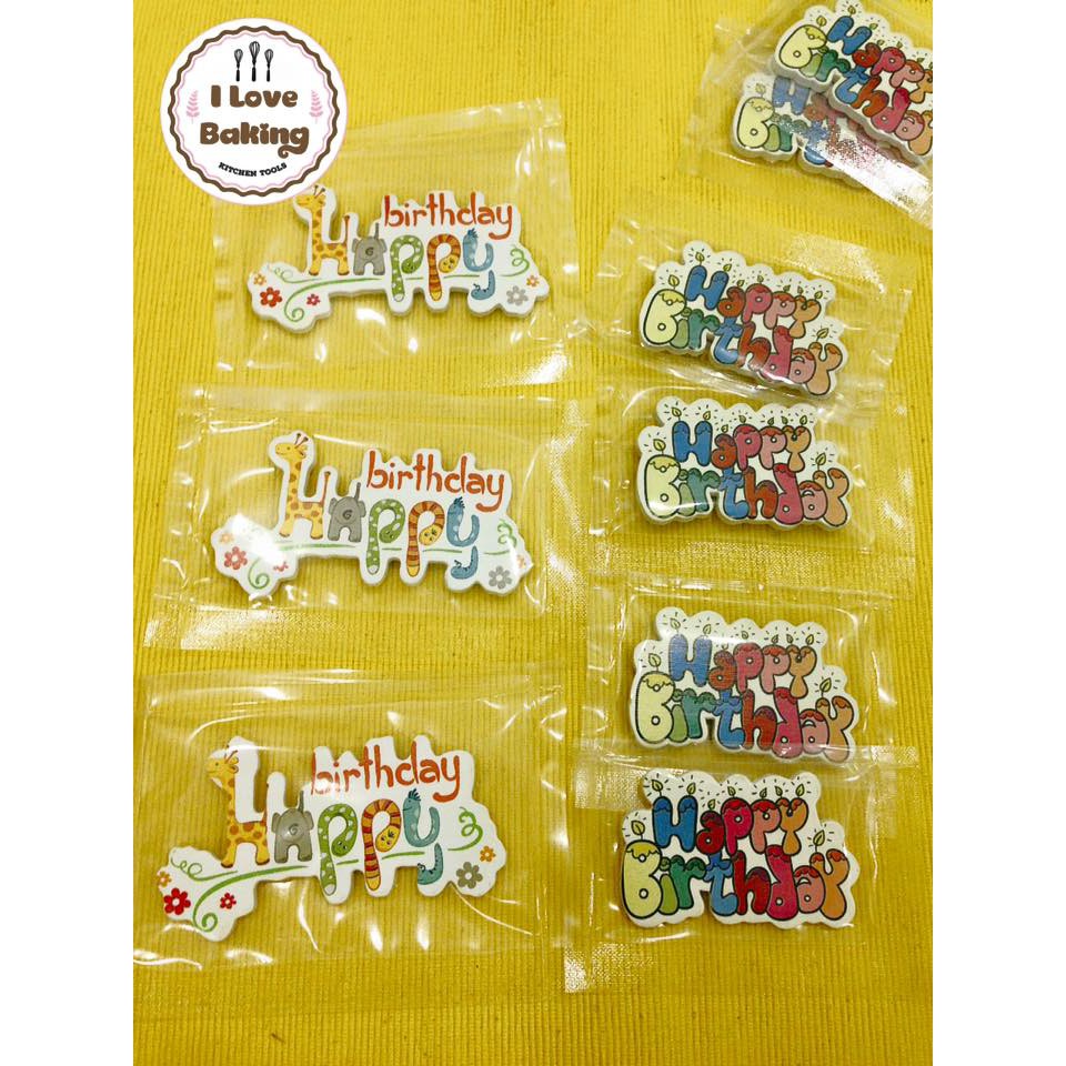 Combo Tag Happy Birthday Trang Trí Bánh 5 chiếc
