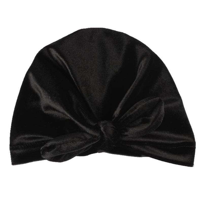 Mũ Turban Vải Mềm Màu Trơn Dễ Thương Cho Bé Gái