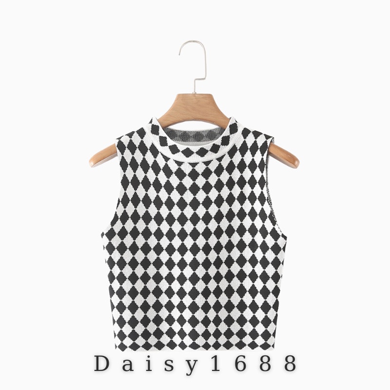 Áo Croptop Ba Lỗ Kẻ Caro Họa Tiết Vằn CÓ SẴN Daisy1688