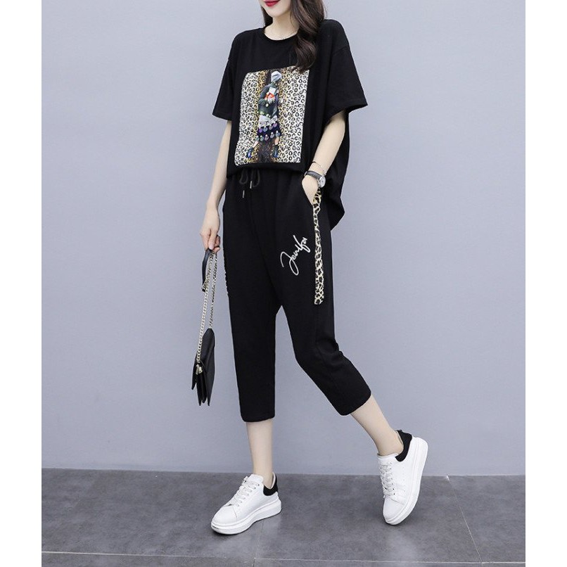 Đồ bộ nữ cotton quần lửng tay ngắn - Chất thun co giãn thoải mái | BigBuy360 - bigbuy360.vn