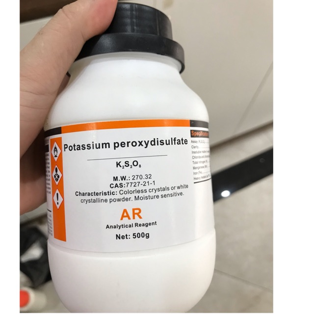 Hóa chất K2S2O8 Kali persulfat Xylong lọ 500g CAS 7727-21-1