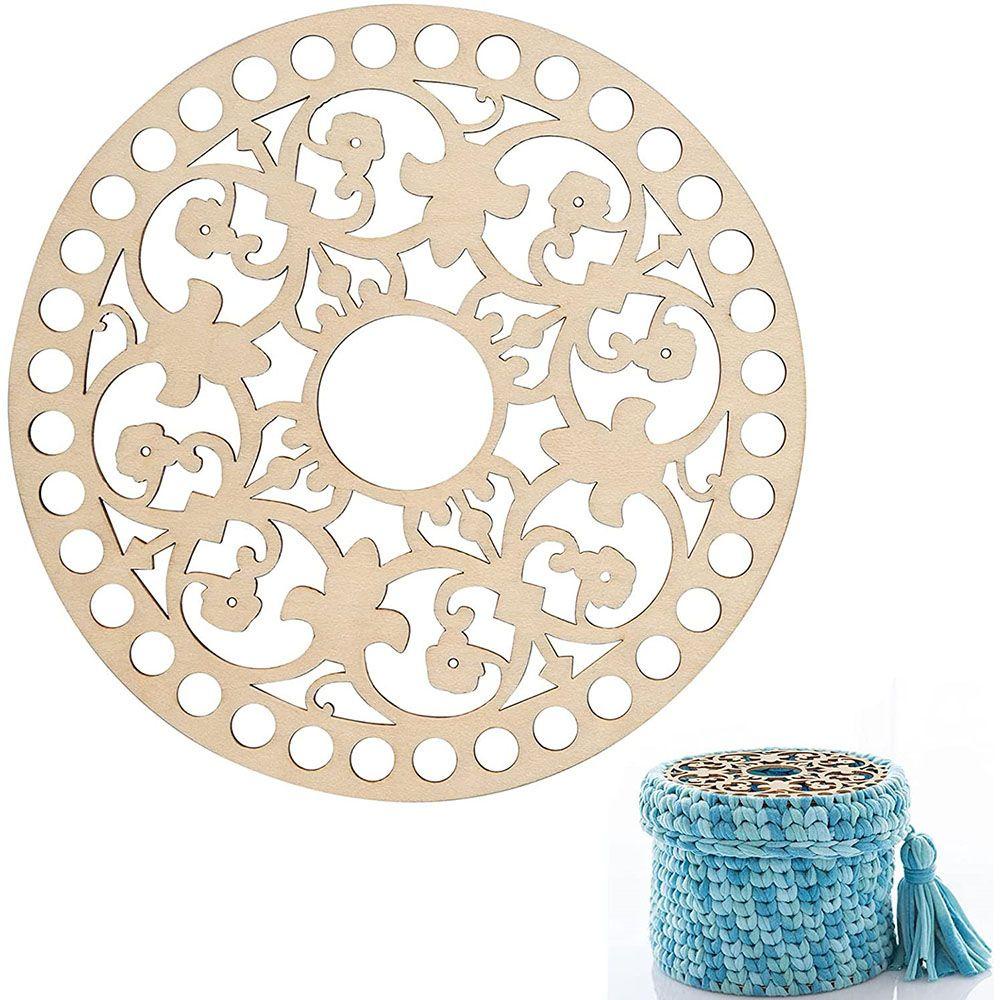 Bộ 2 Giỏ Gỗ Tự Nhiên Hình Tròn Dùng Thêu Đồ Thủ Công DIY
