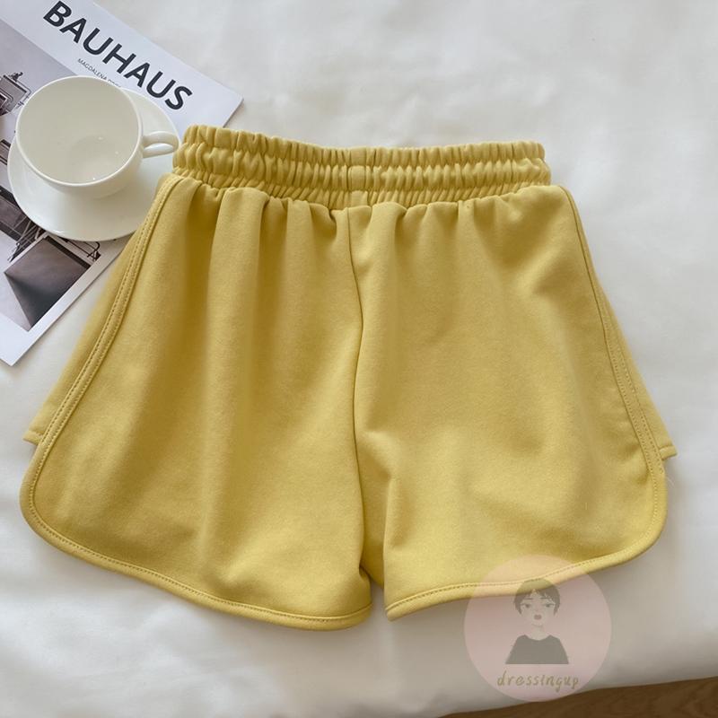 Quần Short Nữ Lưng Thun Rút Dây Thêu Chữ Thời Trang