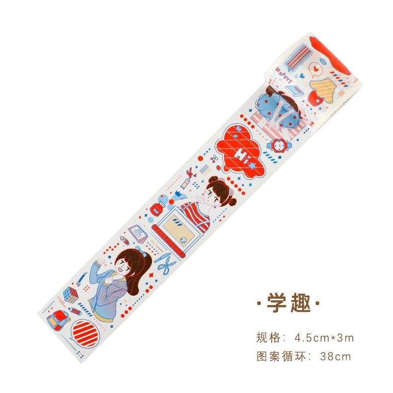 Băng Keo Washi Dán Trang Trí Sổ Tay/Nhật Ký DIY Hình Cô Gái Dễ Thương Sáng Tạo