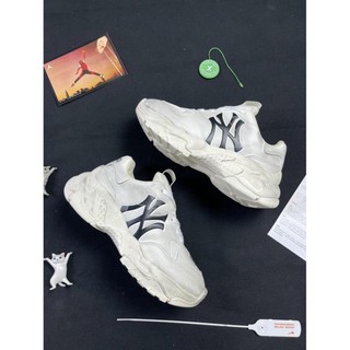 Giày thể thao nam nữ đế cao NY bẩn,Giày MLB Đen NY Trắng bẩn