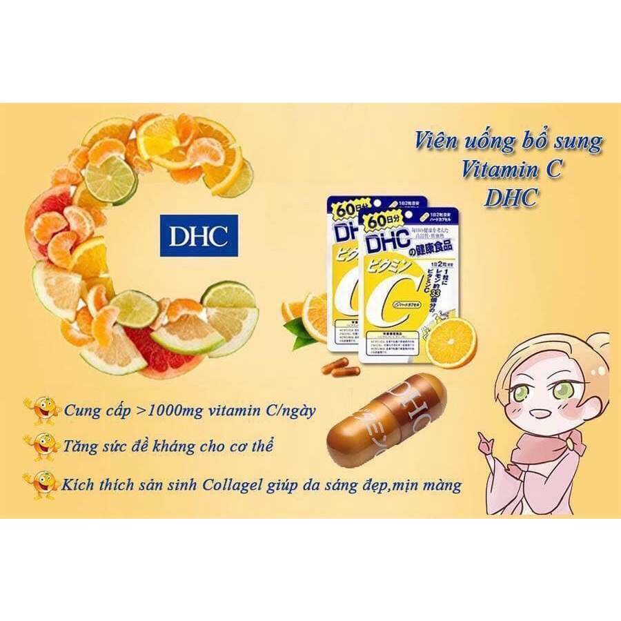 Combo Viên uống DHC Ngừa mụn - Mờ thâm 30 Ngày (Kẽm &amp; Vitamin C)