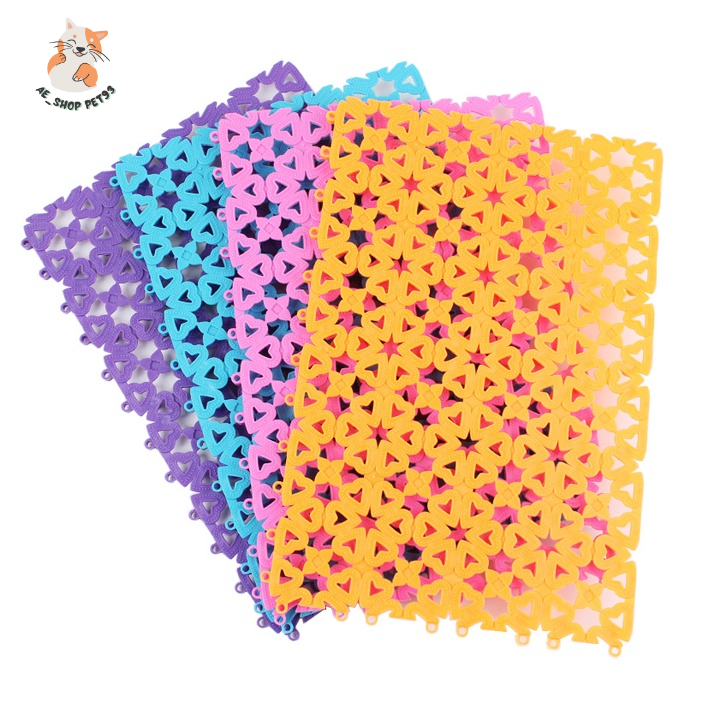 Tấm lót sàn chuồng mèo, chuồng chó bằng nhựa nhiều màu bằng nhựa PVC 20x30cm