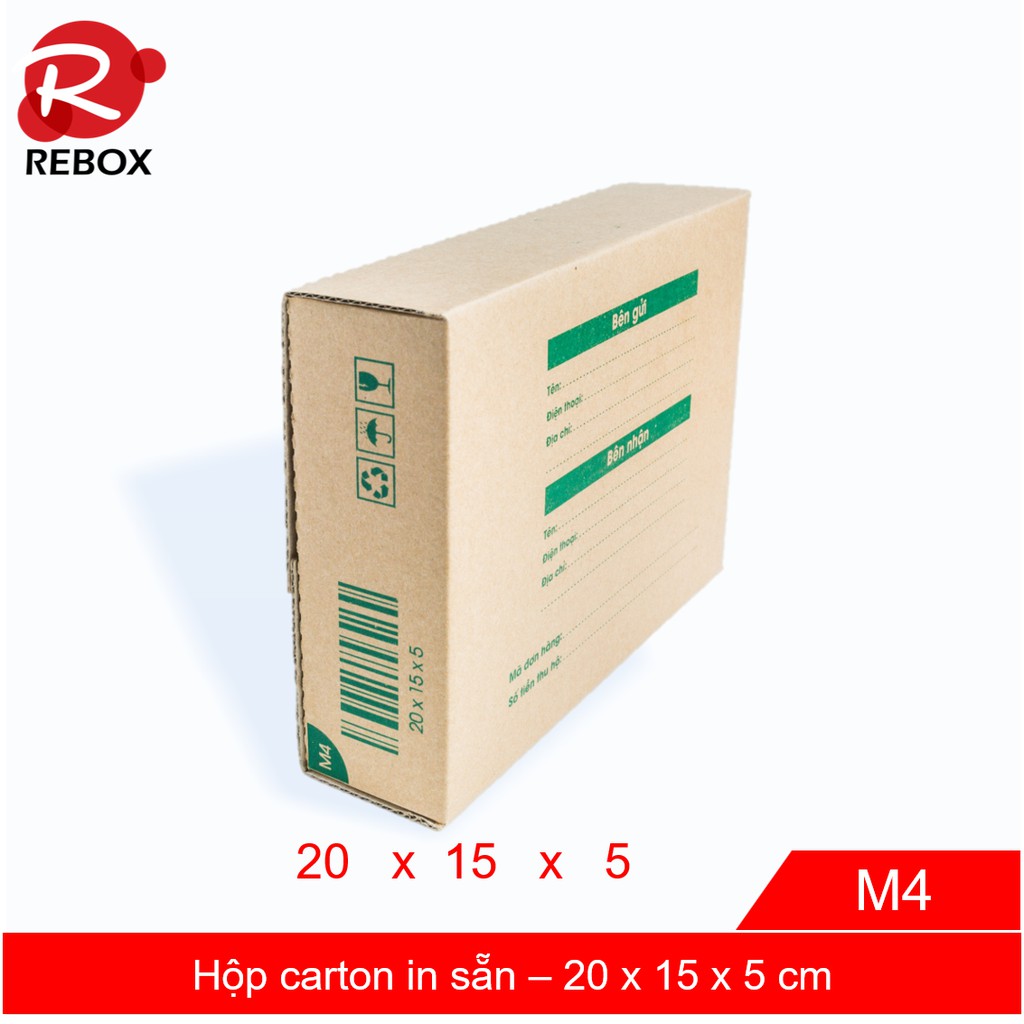 Hộp 20x15x5 cm - 50 hộp carton in sẵn giá rẻ gói hàng siêu nhanh