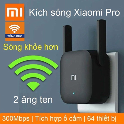 Thiết bị kích sóng mở rộng vùng phủ sóng Xiaomi Wifi Repeater Pro 2 tốc độ 300mbps (Rẻ nhất thiên hạ)