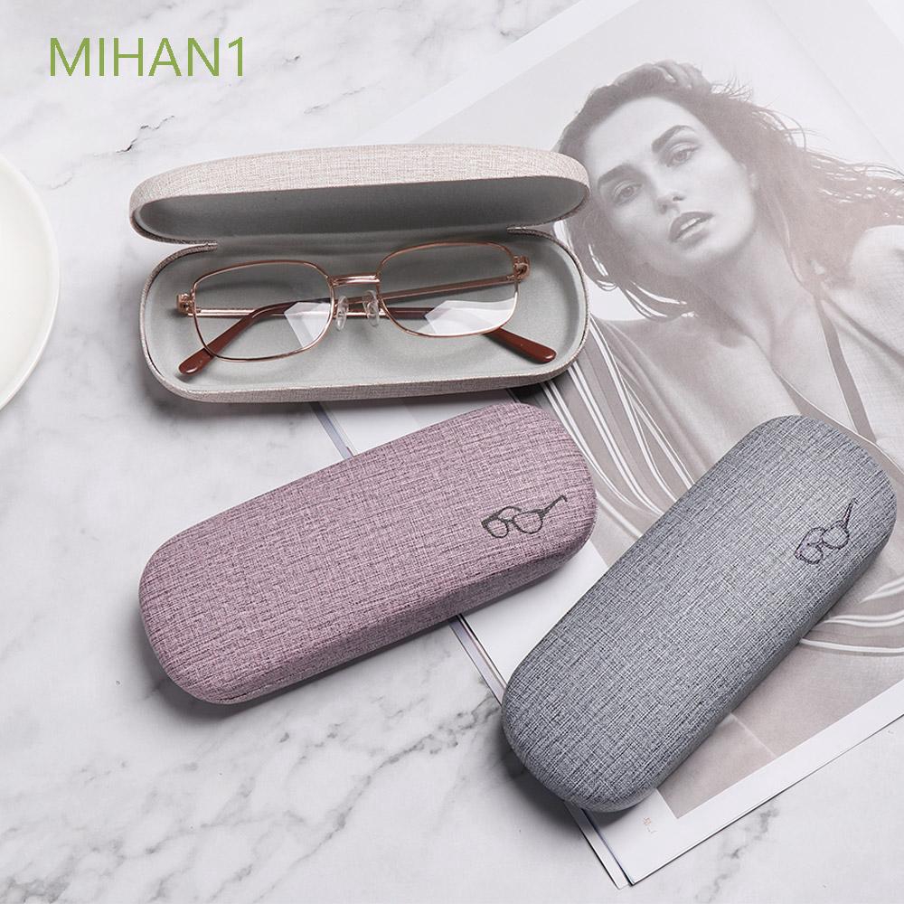 MIHAN1 Portable Vintage Simple Glasses Logo Hard Leather Candy Color Glasses Box